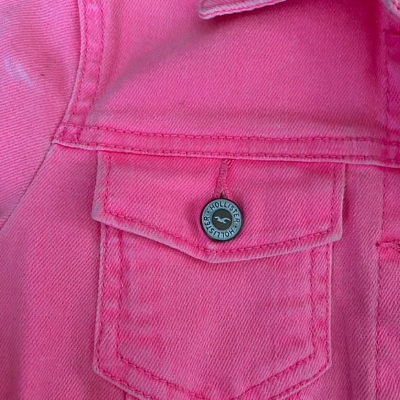 Hot pink Hollister denim jacket - Picture 3 of 5
